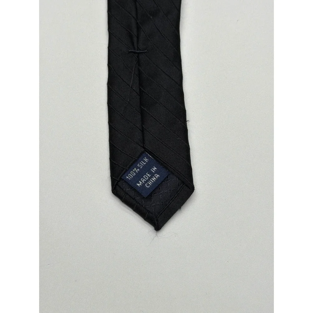 Club Room Mens Black Silk Diagonal Stripe Classic‎ Necktie Formal Business Tie